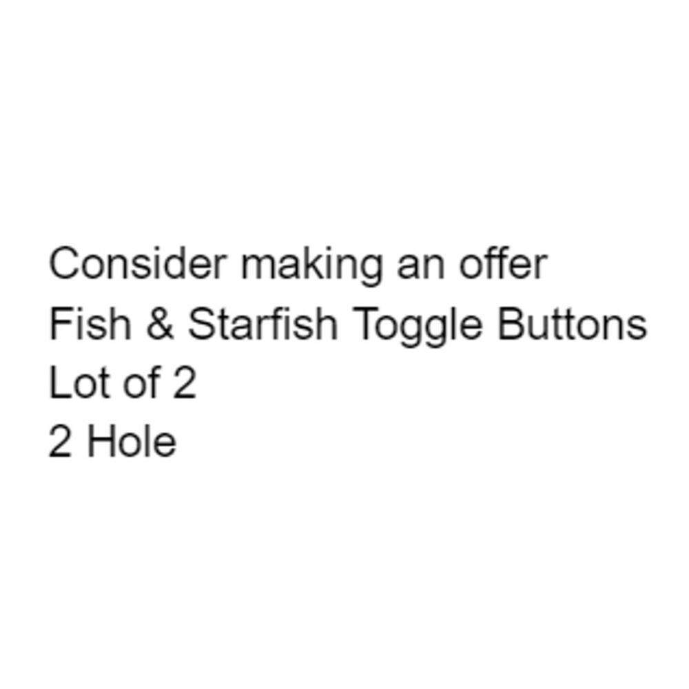 Fish Starfish Toggle Buttons Plastic Realistic Carved Bone 2 Hole Sew Through - Picture 2 of 12